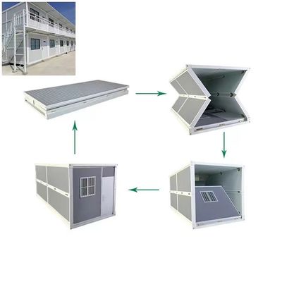 MGO板の床とQ235/Q345鋼のフレームで迅速に建てる折りたたむコンテナハウス