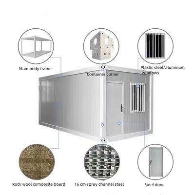 迅速に組み立てられるPVCボード床キャンプ 模型の住宅のためのプリファブコンテナ