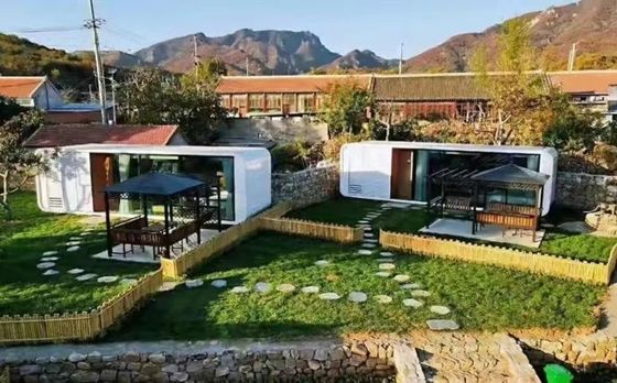 カスタマイズされた2階建て住宅 デザイン コンテナハウス ロックウールサンドイッチパネル壁