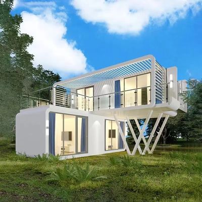 カスタマイズされた2階建て住宅 デザイン コンテナハウス ロックウールサンドイッチパネル壁
