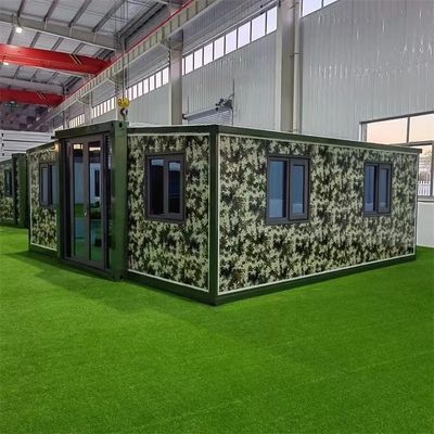 デザインとEPSサンドウィッチパネル屋根の40フィートダブル翼拡張コンテナハウス