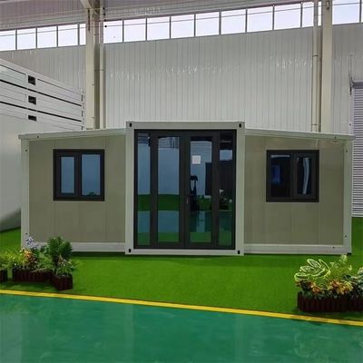 デザインとEPSサンドウィッチパネル屋根の40フィートダブル翼拡張コンテナハウス