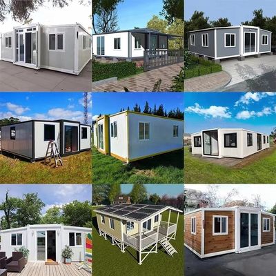 折りたたむ住宅用コンテナハウス 20 フィート 簡単な生活のためのダブル翼拡張箱